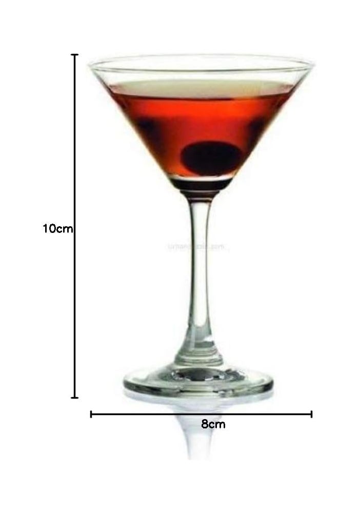 Ocean Duchess Cocktail Glass Set - 210 ml Classic Martini Glasses, Clear Glass, 6 pcs - Image 4